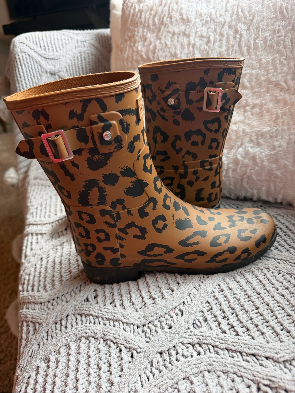 Authentic Hunter Matte Leopard Rain Boots Size 7.5 - Picture 7 of 7
